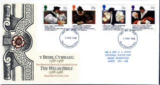 1988 400th Anniversary Of Welsh Library Hemel Hempstead Postmark Fdc photo