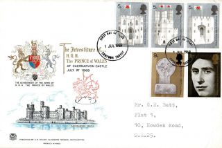 1 July 1969 Prince Of Wales Investiture Stuart First Day Cover Croydon Fdi photo