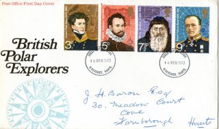 16 February 1972 British Polar Explorers Post Office First Day Cover Fdi photo
