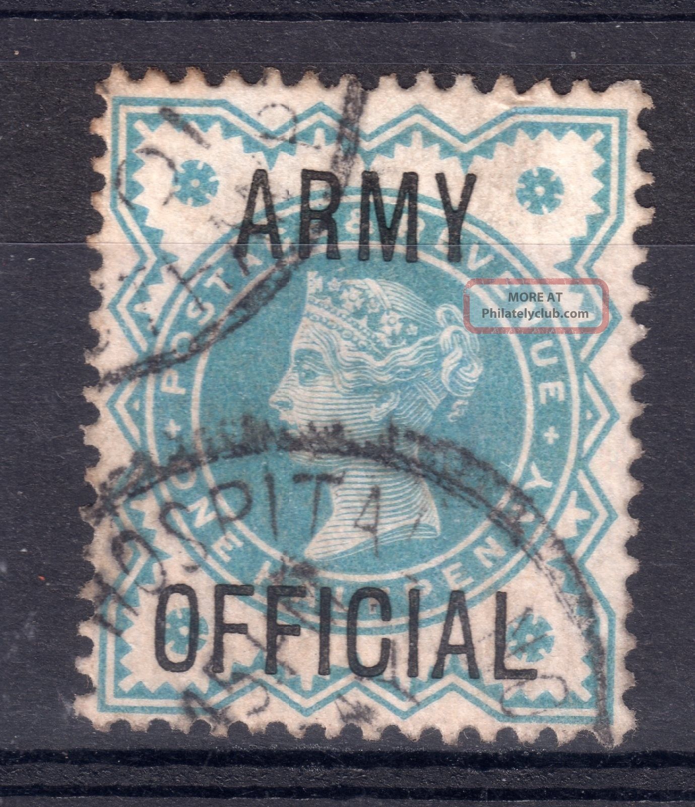Gb = Town/village Cancel.  On Qv Stamp,  `???? Hospital Southampton` Army Official Great Britain photo