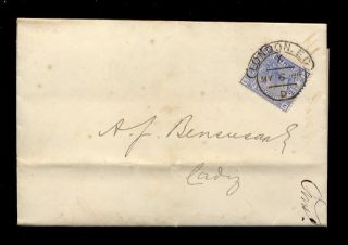 Gb Qv 1884 Cover 2 1/2d Blue To Spain. .  London Ec Hooded photo