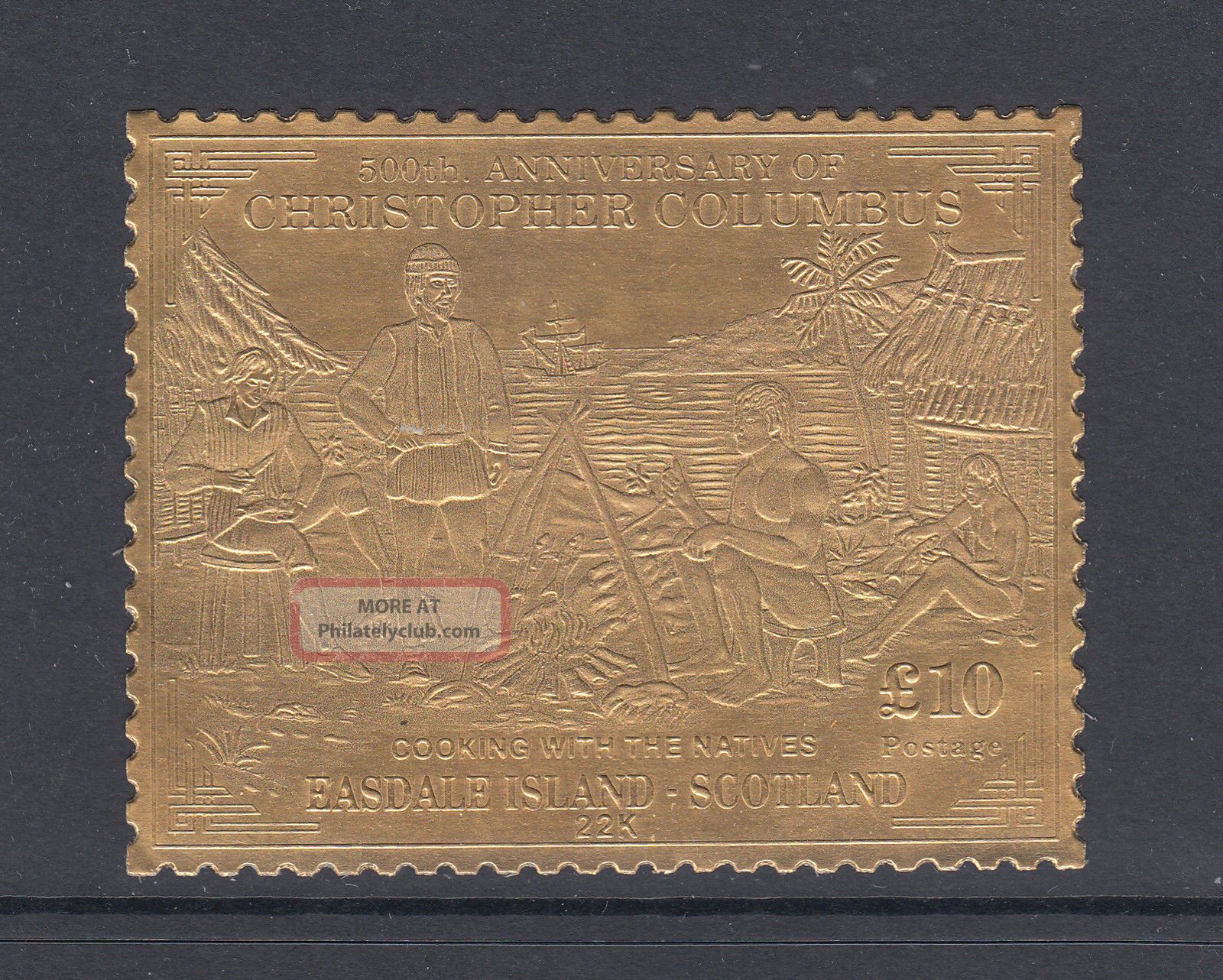 1992 Gb Easdale Island Um/m 22k £10 Stamp - Christopher Columbus Great Britain photo