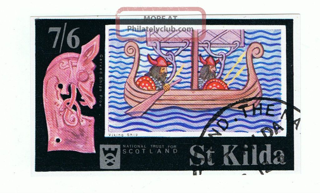 St Kilda 1972 Viking Ship Mini - Sheet Great Britain photo