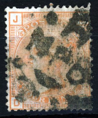 Gb Qv 1876 4d.  Vermilion Plate 15 Dj Watermark Large Garter Sg 152 (spec J62) photo