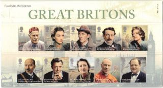 Gb Great Britons - Presentation Pack 483 2013.  10 X 1st, photo