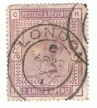 Victorian 1883 - 84 2/6 Lilac (postmark) Sg 178 Cat Val £160.  00+ photo