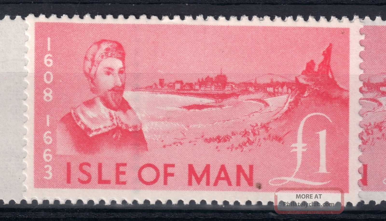 Isle Of Man = (1966) £1 Deep Pink Revenue Stamp.  Barefoot 84. . Great Britain photo