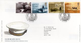 Gb 2001 Submarines Royal Mail Fdc With Philatelic Bureau Pictorial Fdi Postmark photo