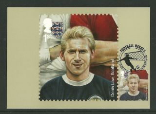 2013 Football Heroes: Dennis Law Card With Manchester Post Mark photo