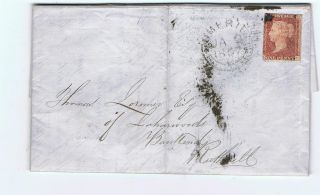 1856 Victorian Penny Red (star) On Entire Cover - Posted Years Eve photo