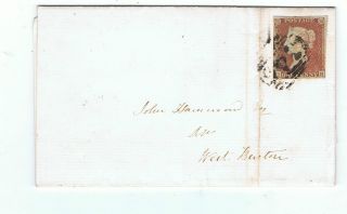1852 Victorian Penny Red (imperf) On Entire Cover - Bedale - West Burton photo