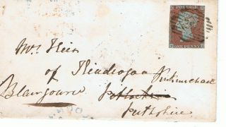 1851 Victorian Penny Red (imperf) On Cover - Diamond Numeral Postmark photo