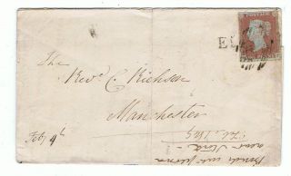 1849 Victorian Penny Red (star) On Entire Cover - Manchester photo