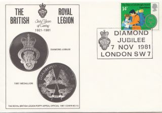 (27887) Gb Cover British Legion Diamond Jubilee - London Sw7 7 November 1981 photo