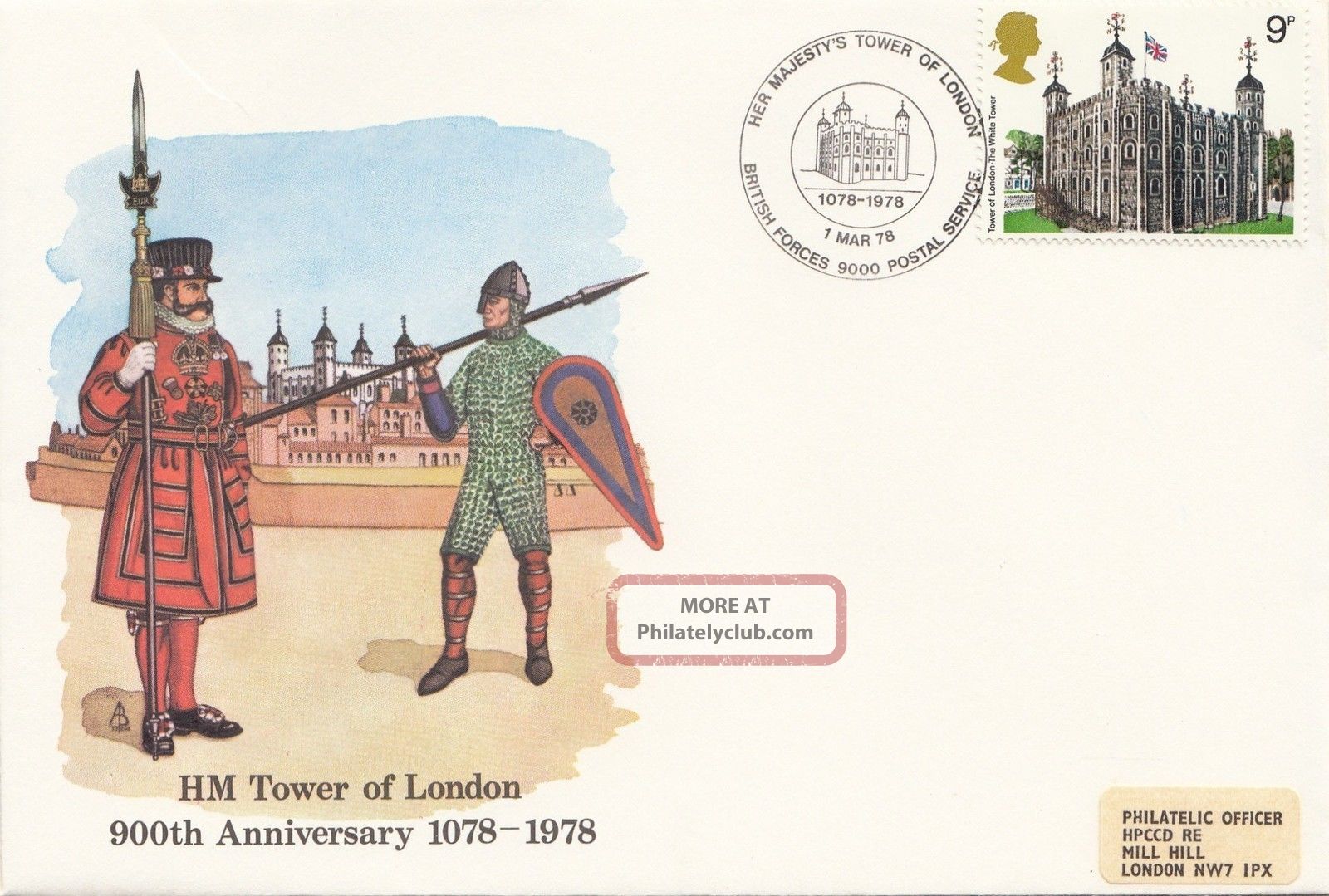 (27889) Gb Fdc Tower Of London 900 Years - Bfps 9000 1 March 1978 1971-Now photo
