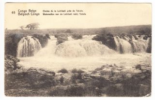 Belgian Congo Tshala Lubilash Waterfall Postcard Matadi To Belgium 1920s Cover photo