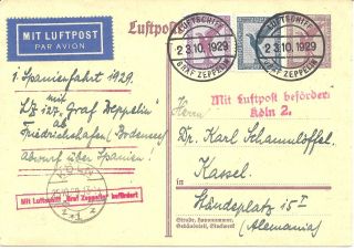 Germany Pc - M I P168w/ M I 379 &380 Zeppelin Mail (rare) (ref P55) photo