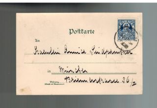 1898 Munich Germany Private Stadt Post Postcard Cover Local Issue photo
