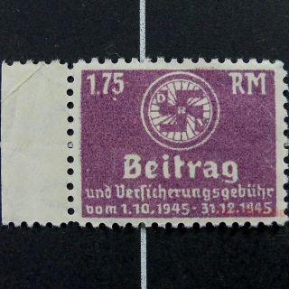 German Drv Revenue Stamp - Cycling Assoc - Mnh/aged - Late 1945 /xscarce - Nazi Germany photo