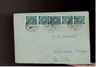 1947 Hannover Germany Cover To Usa Strip Of 5 542 photo