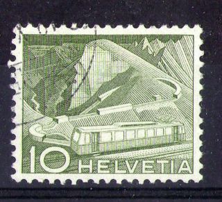 Switzerland 1949 10c Electric Railcar Commemorative Stamp Sg 512 Vfu photo