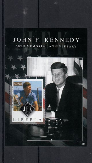 Liberia 2013 John F Kennedy 50th Memorial Anniv 1v S/s Jfk Us Presidents photo