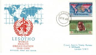 Lesotho 1968 Who Stamp First Day Cover Ref:cw397 photo