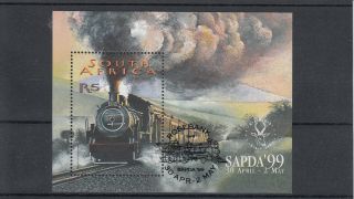 South Africa 1999 Cto Sapda 99 Stamp Show Johannesburg 1v Sg Ms1120 Railways 19d photo