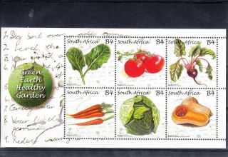 South Africa 2011 Green Earth Heatlhy Garden Sg Ms1903 6v Spinach Carrots photo