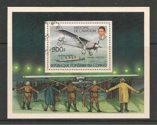 Congo 1977 Aviation History Mini Sheet Sg Ms 588 photo