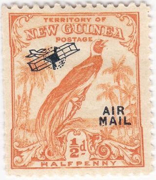 Guinea Stamp C28 A2 1932 ½d Orange Opt Air Mail Without Date photo