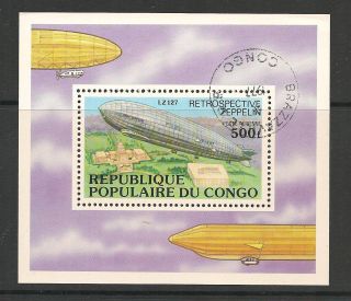 Congo 1977 History Of The Zeppelin Mini Sheet Sg Ms572 photo