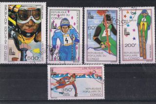 Rep Du Congo 1980 Lake Placid Winter Olympics (5 Values) - photo