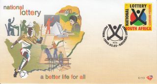 South Africa 2000 Fdc First National Lottery 1v Cover Sg 1168 Logo photo