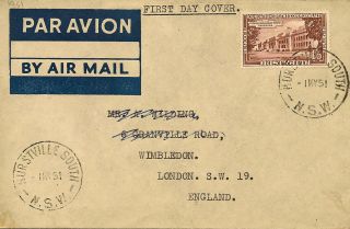 Australia :1951 Commonwealth 1/6d On First Day Cover photo