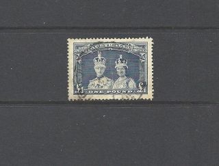 1937 King George Vi Sg178 Rare Higher Value £1 Slate Australia photo