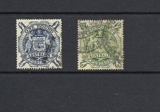1948 King George Vi Sg224c And Sg224d Higher Values £1 And £2 Australia photo