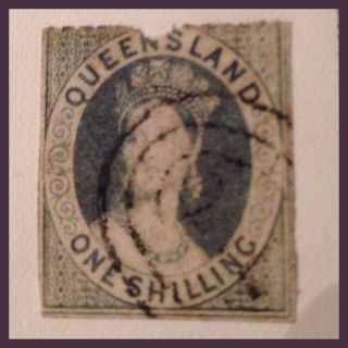 Queensland 1863 Qv - Australia 1/ - Grey Chalon Head Space Filler As Per Scans photo