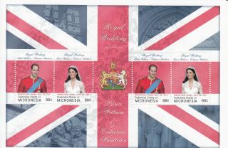 Micronesia 2011 Royal Wedding 4v Sheetlet I Prince William Kate Middleton photo