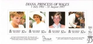 Solomon Islands Miniature Sheet Diana Princess Of Wales 1997 photo