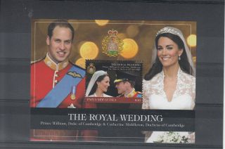 Papua Guinea 2011 Royal Wedding 1v Sheet Prince William Kate Middleton photo