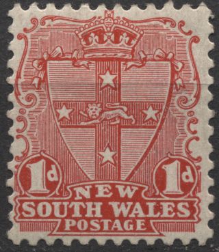 South Wales - Scott 110 - 1905 1p Carmine Rose With Wmk Crown Over 
