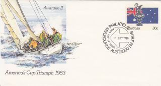 (16823) Fdc Australia America ' S Cup 1983 Postal Stationery photo