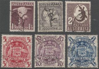 Australia.  1948 - 56 High Values.  6 Values To £1.  B3302 photo