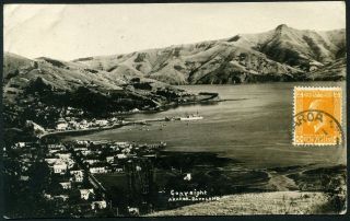 Zealand 1932 Akaroa Black And White Picture Postcard To Swa photo