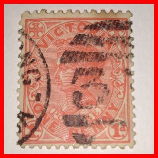 Australia - Victoria State 1909 Qv 1d Stamp Fine Item As Per Scans photo