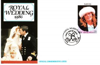 First Day Cover - Royal Wedding - 1986 - Nevis - Sarah Ferguson photo