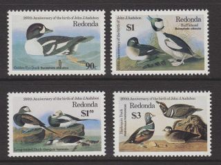 Redonda - 1986 Birth Bicentenary Of John J.  Audubon (2nd Issue) (4v) Umm / photo