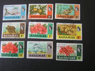 Bahamas,  Scott 313/314+317 - 320+323 - 325 (9) 1971 Local Scenes photo