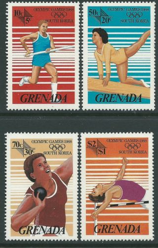 Grenada 1986 - Sports Summer Olympics Seoul 88 High Jump - Sc B6/b9 photo